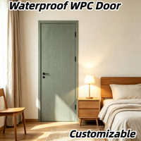 Porte battante WPC magnétique silencieuse anti-moisissure avec film écologique pour la rénovation des chambres d'hôtel de luxe