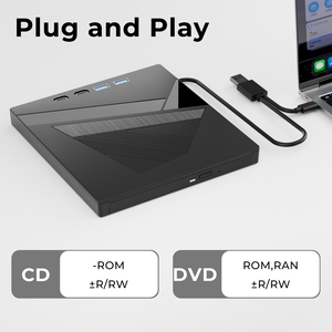 Ver películas de copia de seguridad de datos Multifuncional CD Writer Burners Unidad óptica USB Reproductor de DVD externo Unidad de lector de tarjetas - Product Image 4