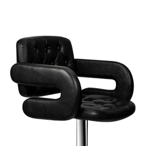 Modernos Taburetes <span class=keywords><strong>de</strong></span> Bar Giratorios <span class=keywords><strong>de</strong></span> 65 cm con Reposabrazos, Respaldo <span class=keywords><strong>de</strong></span> Cuero y Base Plateada <span class=keywords><strong>para</strong></span> <span class=keywords><strong>Cocina</strong></span> y Hogar - Product Image 5