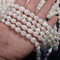 Perles de culture d'eau douce baroques authentiques en gros, 8-9 mm, trou droit, lustre double face, en vrac
