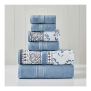 6 PC Cotton Hữu Cơ Jacquard & Rắn Thiết Kế Khăn Set Siêu Mềm 500 GSM Thấm Có Thể Giặt Bền Vững Phòng Tắm Spa Sử Dụng Hàng Ngày - Product Image 5