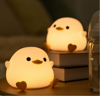 Lampe de chevet LED en silicone en forme de canard, accessoire cadeau, contrôle tactile USB, capteur, lampe de nuit DODO, design moderne, pour la maison