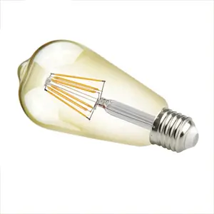 ST64 E27 Glühbirnen Led Licht Haushalt Energieeinsparer 6 W 600 Lm 2700 K Bernstein klare Led-Glanzlampe E27