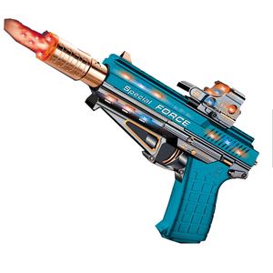 KK新しいバッテリー式電気おもちゃ銃用子供用プラスチックライト振動サウンドスプレーシューター楽しい射撃おもちゃ - Product Image 1