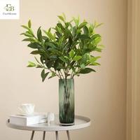 Branches de feuilles de citron artificielles au toucher réel, 84 cm, en soie, Ruscus Aculeatus, verdure pour décoration de mariage et de maison, vente en gros