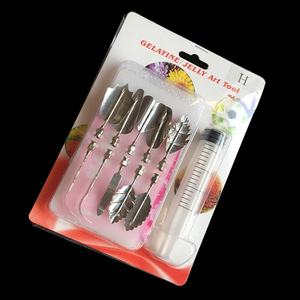 HY 10 pièces/ensemble Outils d'art floral en gelée 3D, seringue à gelée pour gâteau, pudding, gelée, ensemble de buses, outils de décoration de gâteaux - Product Image 4