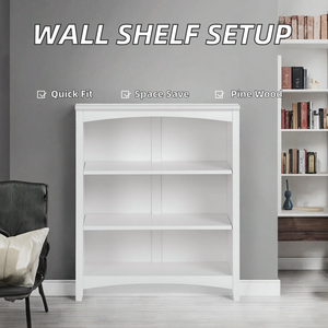 Estantería de Pino de Diseño Tradicional, Independiente, con 3 Estantes, Fácil Instalación, Ahorra Espacio, para Sala de Estar o Dormitorio - Product Image 2