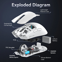 Souris de jeu sans fil ultra-légère ATTACK SHARK X11SE, noire et avec autocollant, trois modes BT5.2/Type-C filaire 2.4G, souris PixArt PAW3311