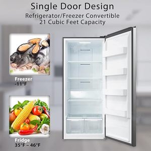 21Cuft 594L Stainless Steel Convertible Refrigerator Freezer Automatic Defrost Upright with <b>LED</b> Display - Product Image 5