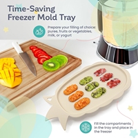 3 Pcs Sucette Mangeoire à fruits pour bébé Grignoteuse d'aliments frais Plateau de congélation en silicone de qualité alimentaire Plateau de congélation pour le lait maternel