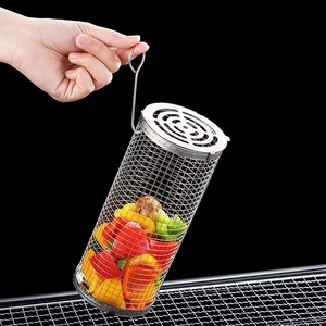 Rejilla Portátil de Acero Inoxidable para Barbacoa con Mango de Madera y Gancho, Ideal para Picnic y Camping al Aire Libre - Diseño de Mango Largo Fácil de Limpiar <span class=keywords><strong>SiXi</strong></span> - Product Image 2