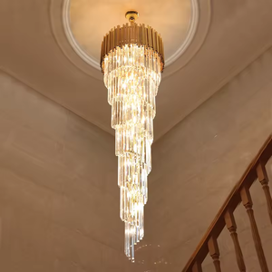 Zeal Lighting <b>Large</b> Cheap <b>Chandelier</b> Villa Home Hotel Modern Grand Crystal Gold <b>Chandeliers</b> Pendant Light - Product Image 3