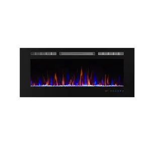 Benrocks 36" Wholesale Decorative IndoorElectric Fireplace with Heat Insert Electric Fire Place With Logset And Crystal