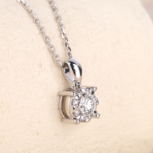 Colgantes con forma de diamante Natural Real macizo de oro de 18 quilates rodio certificado GIA cristiano de alta calidad para regalo de San Valentín para - Product Image 5