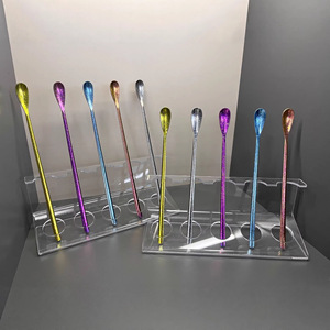 ช้อนคนเครื่องดื่<span class=keywords><strong>ม</strong></span>ไทเทเนี<span class=keywords><strong>ยม</strong></span>บริสุทธิ์คุณภาพสูง หลากสี ดีไซน์คริสตัล ด้ามยาว 10 <span class=keywords><strong>ม</strong></span>ล. สไตล์จีนให<span class=keywords><strong>ม</strong></span>่ สำหรับใช้ในบ้าน บาร์ ค็อก<span class=keywords><strong>เท</strong></span>ล <span class=keywords><strong>ชา</strong></span>นม - Product Image 1