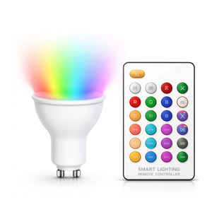 Lampadina LED GU10 5W RGBW con telecomando per illuminazione intelligente - Product Image 2
