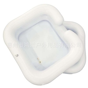 PVC Air Blown Shampoo <b>Basin</b> 50x50cm Portable With Water Delivery Bag White Irregular Shape Swimming Supplies - Product Image 2