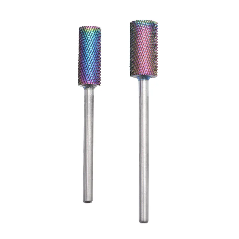 Rainbow Carbide Flat Head Professional 3/32" Nail Electric Drill Machine Manicure Pedicure Tool AccessoriesCarbide naildrill bit
