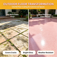 Revêtement de sol en résine époxy rose avec sable coloré, écologique, séchage rapide, imperméable, antidérapant, à appliquer par raclage pour béton intérieur/extérieur