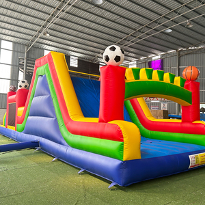Petit parcours d'obstacles gonflable avec toboggan, aire <span class=keywords><strong>de</strong></span> <span class=keywords><strong>jeux</strong></span> gonflable sur le thème du sport pour les enfants, événements <span class=keywords><strong>de</strong></span> fête en plein air - Product Image 4