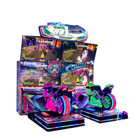 Simulateur de course coloré à monnayeur pour parc d'attractions, machine d'arcade certifiée CE, jeu d'arcade à monnayeur pour centre de divertissement