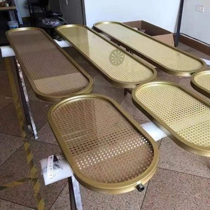 Biombos Decorativos Reutilizables de <span class=keywords><strong>Metal</strong></span> y Vidrio para Privacidad, Plegables, para Balcón, Restaurante, Habitación, Decoración de Pared, Biombos de Ratán, Separador de Ambientes - Product Image 2