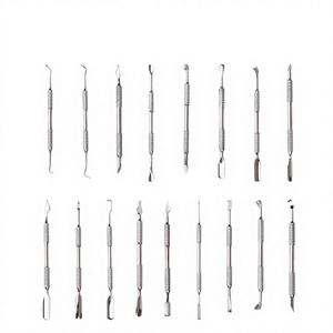 Juego de Empujadores de Cutículas para Manicura Rusa de Alta Gama, Plateados, Angulares, Cuadrados, Planos, Mini, de Acero Inoxidable - Product Image 2