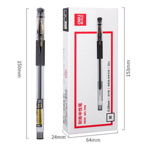 Bolígrafo de gel ultrafino Deli S820 de 0,28 mm, negro, para oficina, escuela, escritura, exámenes, firmas - Product Image 2