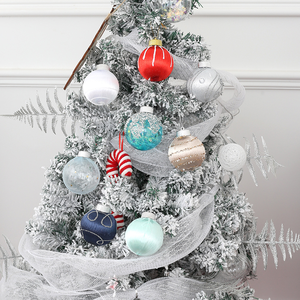 Ornamenti natali per palline di natale, 9 pezzi, 8cm, ornamento della palla di Natale dipinto a mano per albero di Natale, decorazioni regalo - Product Image 2