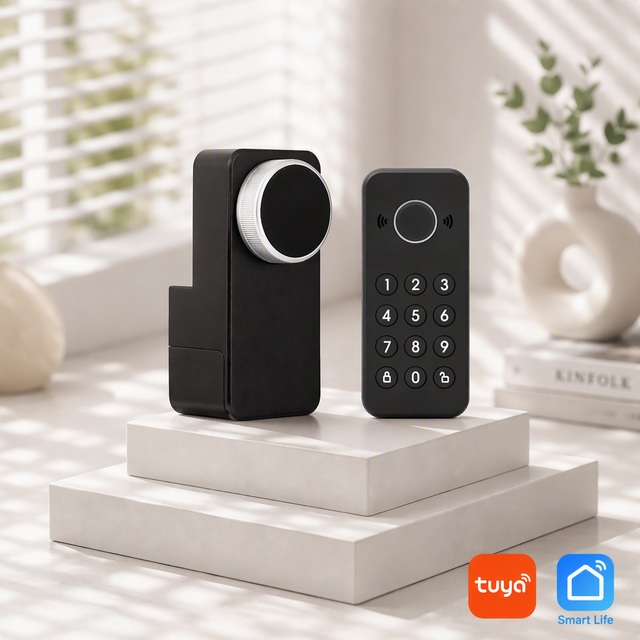 Tuya Smart Lock Wireless Biometric Doorlock System for Wood Door with Fingerprint & Password Unlock and Tuya App Control