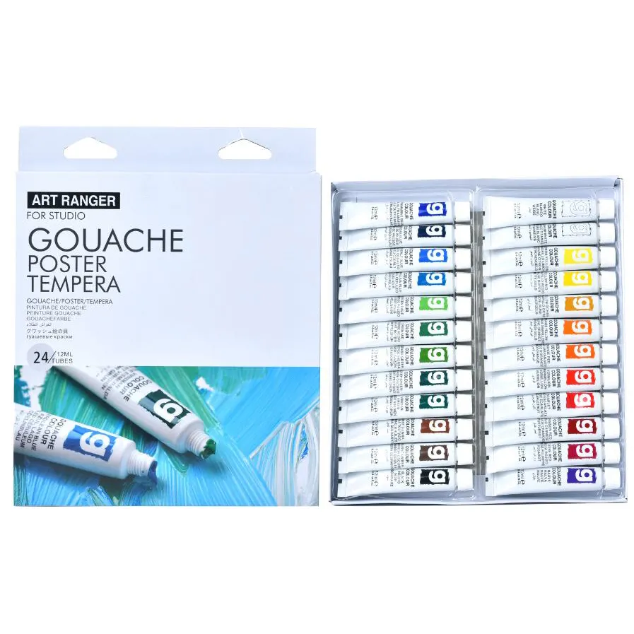 Gouache Color Set 24 Pcs 12 ml Tube Color Art Ranger Artist Quality Painting Color Set