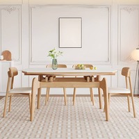 Table à manger moderne pliable et extensible, cadre rond en bois, 6 places, plateau en pierre frittée, mobilier pour la maison et l'hôtel