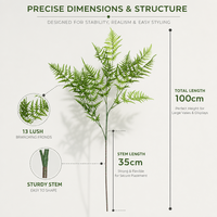 Plante artificielle de fougère verte en pot, toucher réel, fausse plante suspendue pour décoration murale, arrangement pour la maison, le bureau ou le jardin