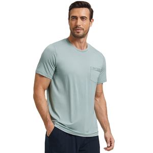 <b>Men's</b> Short Sleeve <b>Pajama</b> <b>Top</b> Soft Bamboo Viscose Crew Neck Casual Sleepwear Wholesale <b>Mens</b> <b>Pajama</b> Shirt - Product Image 1