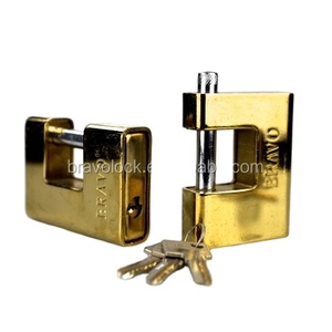 <span class=keywords><strong>Cadenas</strong></span> rectangulaire protégé poli or de haute qualité avec 5 clés d'ordinateur serrure de bloc de titane - Product Image 2