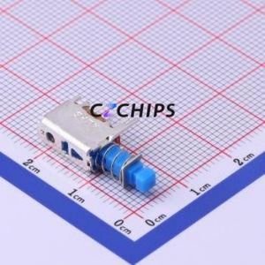 SPPJ311500 Push Button Switch Through hole Switch Single Pole Single Throw No Lock Square Plunger Right Angle Insert - Product Image 2