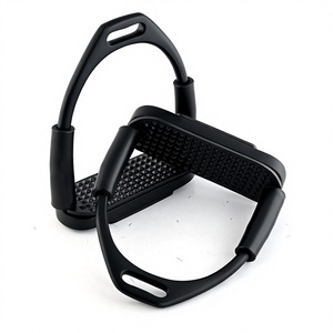 High Quality Western Horse Riding Safety Stirrups Jointed Equestrian Irons <b>Rubber</b> Coated Foot Support Equipment - Product Image 1