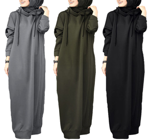 Loriya2024 <span class=keywords><strong>XXL</strong></span> Vintage Pure Color Abaya Kleid Kapuzen pullover für Frühling Atmungsaktives Polyester material Hergestellt für Dubai <span class=keywords><strong>Middle</strong></span> - Product Image 6