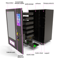 Distributeur automatique de beauté Zhongda en acier inoxydable conforme ADA avec écran tactile 22 pouces, système de paiement par code QR, SDK, carte de crédit et monnaie