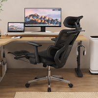 Chaise de bureau ergonomique haut de gamme réglable en maille avec accoudoirs 4D, chaise de direction, chaise d'ordinateur avec repose-pieds