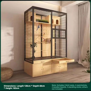 <span class=keywords><strong>Cage</strong></span> à oiseaux panoramique en métal, en alliage épaissi et bois, pour l'intérieur et l'extérieur, grande <span class=keywords><strong>cage</strong></span> d'élevage, plusieurs tailles - Product Image 6