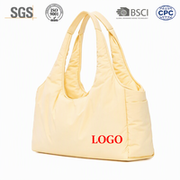 Sac fourre-tout matelassé en nylon grand format pour le travail et les trajets quotidiens, sac à main de voyage léger et lavable, sac fourre-tout matelassé pour la journée