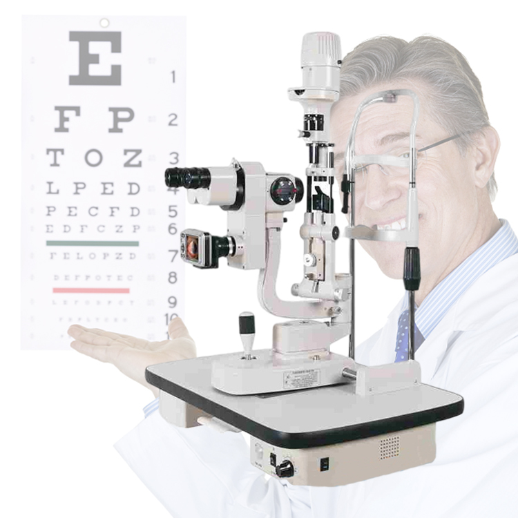 Instrumentos de oftalmología para examen ocular Microscopio lámpara de hendidura con cámara