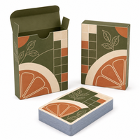 Cartes à jouer publicitaires personnalisées, jeu de 54 cartes, boîte à rabat couleur, pelliculage mat, motifs de dos de carte personnalisés pour restaurant
