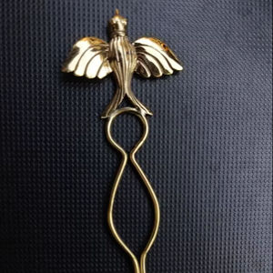 Pasador de Pelo Vintage con Forma de Fénix, Color Dorado, Metal, Hecho a Mano, Accesorio Decorativo para el Cabello para Mujer - Product Image 1