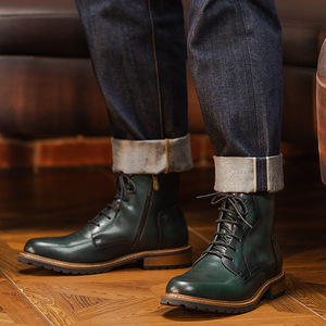 <span class=keywords><strong>Stivaletto</strong></span> da Uomo in Vera Pelle, Formale, Leggero, Traspirante, Comodo, con Lacci, per Aumentare l'Altezza - Product Image 6