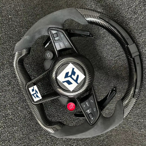 Volant personnalisé en fibre de carbone avec LED pour <span class=keywords><strong>Volkswagen</strong></span> <span class=keywords><strong>Golf</strong></span> 7/MK6 GTI, compatible avec les modèles M4/X5/X6 et Série 6, avec design sportif et cuir - Product Image 1