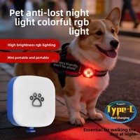 Lampe LED colorée en plastique pour chien, lumineuse, anti-perte, rechargeable, avec design de dessin animé pour animaux de compagnie, idéale pour la marche nocturne et Halloween