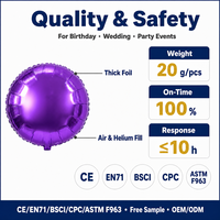 Ensemble de ballons ronds en feuille métallisée brillante et colorée de 18 pouces pour anniversaires, mariages, baby showers, ballons personnalisés avec logo