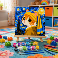 Kit de Peinture par Numéros pour Enfants Paintboy avec Cadre – Style Moderne Dessin Animé – Toile DIY – Cadeau Artistique